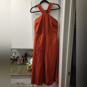 ann taylor loft burnt orange halter romper